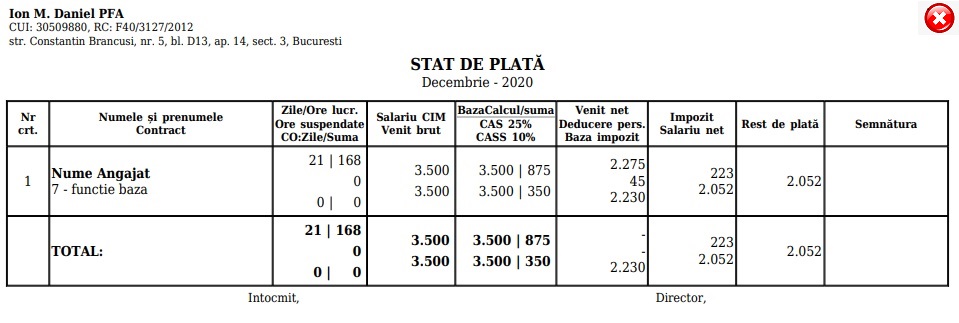 program salarii eficient